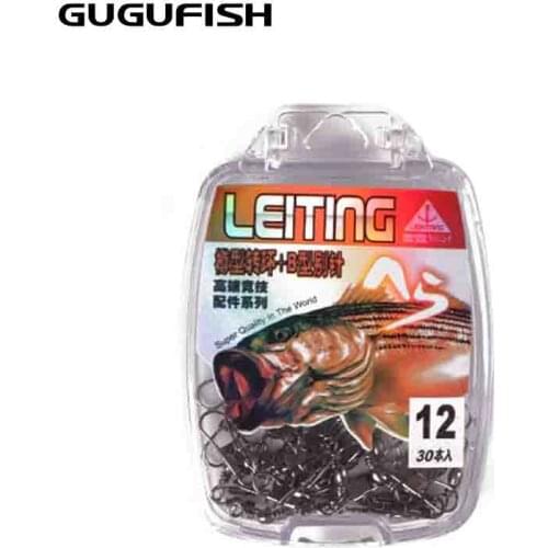 GUGUFISH 30Pcs Type A pin B type pin Connector to Hook Swivels Shank Clip Connector Interlock Snap Fishing Fishing Accessories