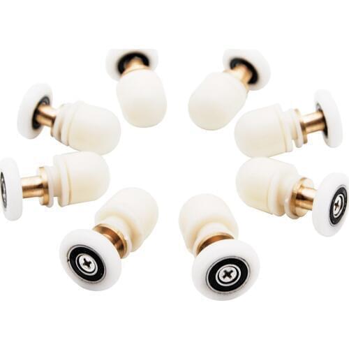 4pcs-8pcs/set 19/23mm/25mm/27mm Nylon Straight Plastic Single Pulley Runner Wheel Sliding Door Rollers For Shower Bathroom Cabin