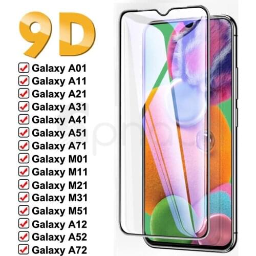 9D Protective Glass For Samsung Galaxy A01 A11 A21 A31 A41 A51 A71 M01 M11 M21 M31 M51 Tempered Glass A21S M31S A12 A42 A52 A72