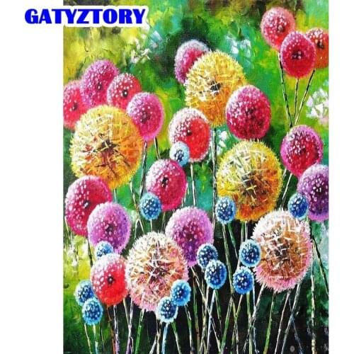 GATYZTORY 5D Diamond Painting Landscape Full Square /Round Diamond Embroidery Dandelion Flower Pictures Of Rhinestones Mosaic De