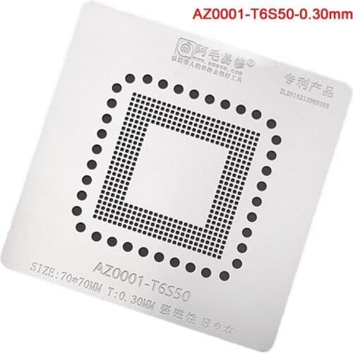 BGA Stencil For AZ0001-T6S50 Reballing IC Chip Soldering Plate Location Platform Magnet Base Tin Plant Net with Magnetic Bases