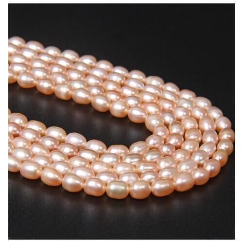 5-6mm AAA Grade Golden Pink Natural Oval Pearls Good Luster Rice Freshwater Pearls Loose Beads For Jewelry Making DIY Craft 14