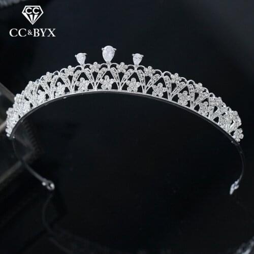 CC engagement jewelry tiaras and crowns hairbands hollow wedding hair accessories for bride water drop charm rhinestone xy386
