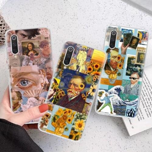 Graffiti Oil Painting Art Van Gogh Silicon Phone Case For Xiaomi Note 10 Mi 11 9 8 CC9 10T 9T 5X 6X A3 A2 A1 Lite Pro Poco F1 X3