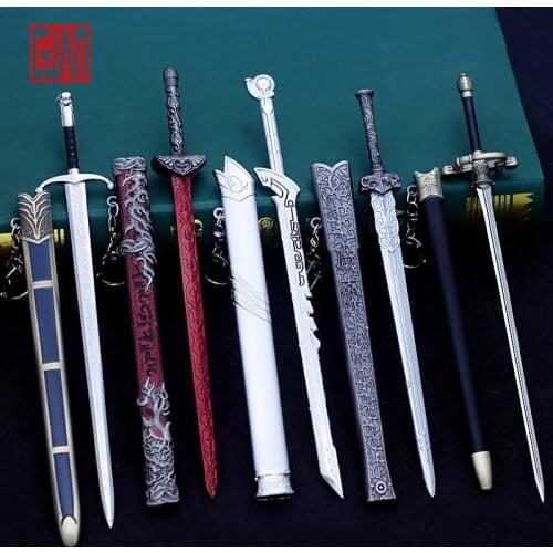 Tianxingge Black And White Xuan Jian Cover The Light Sword Golden Snake Sword Ancient Han Sword 22cm Sheath Weapon Model Alloy