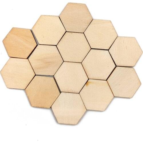 4pcs 90mm Blank Wood Unfinished Hexagon Shaped Wooden Cutouts for DIY Arts Craft Project, Decoration, Laser Engraving Carving