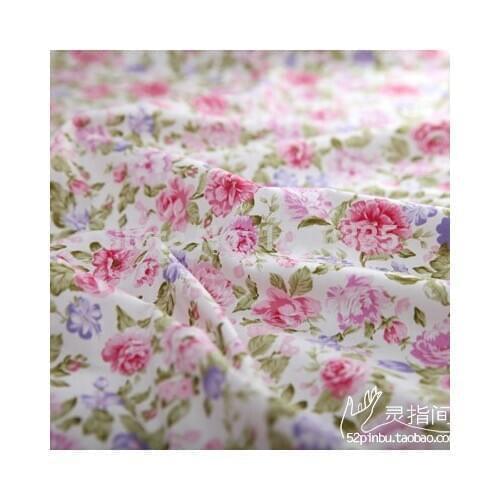 Hot Sale roses flowers 100% pink cotton fabric ,Width 1.6 meter wholesale Printed cotton twill fabric for bed sheet Pillowcase