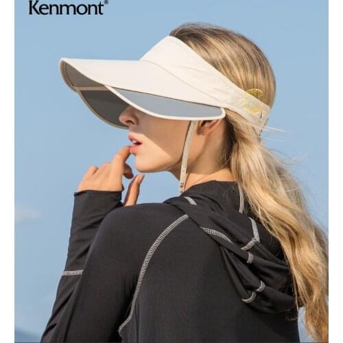 Kenmont telescopic brim UV protection cap sunshade hat empty top sunshade hat lady half empty top sunshade hat lady empty top