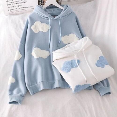 Korean Sweatshirt Women Winter 2021 Fashion Clouds Pullover Women Long sleeve Loose Hoodies Sweatshirts oversized Tops