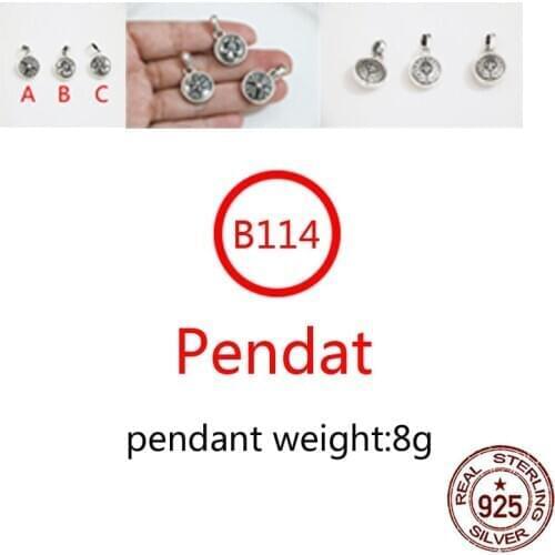 B114 S925 Sterling Silver Cross Pendant Personality Fashion Punk Couple Style Fashion Hip Hop Pendant jewelry