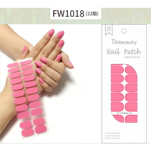Lamemoria 22tips Pure Color Nail Sticker European Style Nail Polish Wraps Full Adhesive Art Stickers Decor Manicure Wholesale