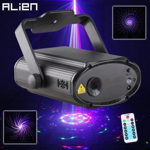 ALIEN RGB Remote DJ Laser Stage Lighting Effect Disco Party Club KTV Wedding Birthday 12 Patterns USB Mini Laser Projector Light