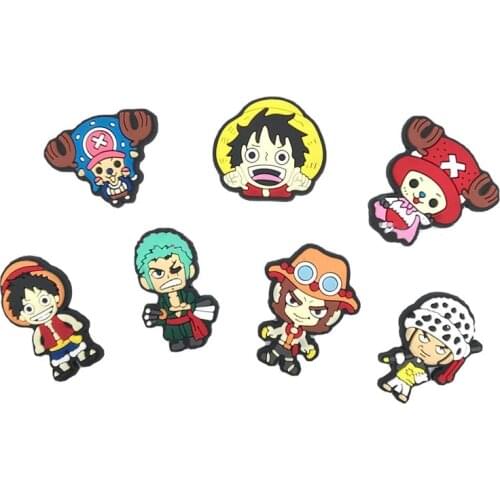Hot Sale 7pcs Japanese Cartoon Shoes Decoration Accessories Original Jibz for Croc Charms for Shoes Bracelets Kids Gifts