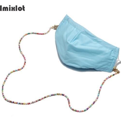 Fashion Colorful Beads Glasses Chain Face Mask Lanyards Reading Eyeglasses Chain Neck Straps Mask Cord Holder Rope For Men Women
