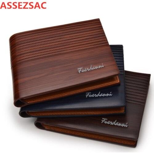 ASSEZSAC Top 2019 Vintage Men Leather Brand Luxury Wallet Short Slim Male Purses Money Clip Credit Card Multi-card position