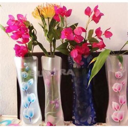 2014 New SH House Keeping Reusable Plastic Flower Vase Convenient 10Pcs/Pack New Unbreakable Foldable Vase HS