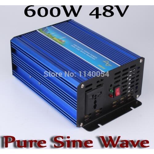 New Design 600W Inverter 48V DC to AC 110V or 230V with 1200W Surge Power, 600W Pure Sine Wave Power Inverter