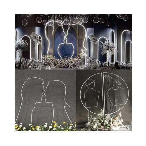 New wedding props light wrought iron kiss newlyweds screen decoration wedding decoration scene decoration window stage