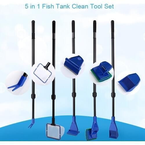 Aquarium Tank Cleaner Aquarium Accessories Gravel Rake Algae Scraper Grass Fork Sponge Brush Glass Fish Tank Cleaning Tools