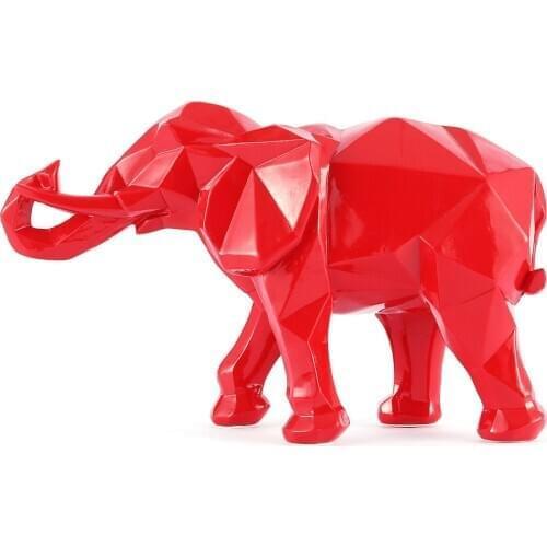 Desk Surface Panel Resin Elephant Crafts Ornament Geometric Section Elephant Resin Sculpture Customization decor nordic