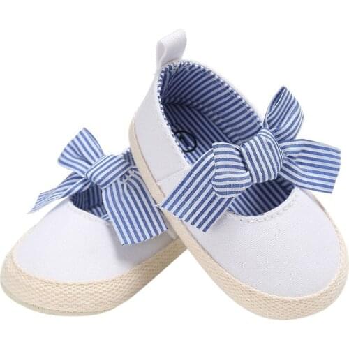 Baby Girl Canvas Shoes Cotton Soft-Soled Anti-Slip Casual Walking Shoes butterfly-knot Princess Shoes First Walkers