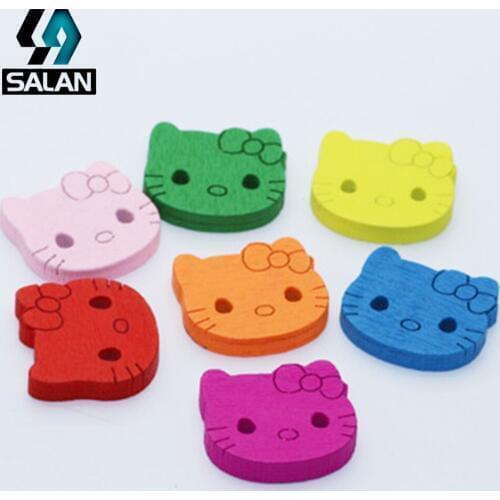 Factory direct cartoon button deduction wholesale color cat head deduction children DIY handmade clothing accessories