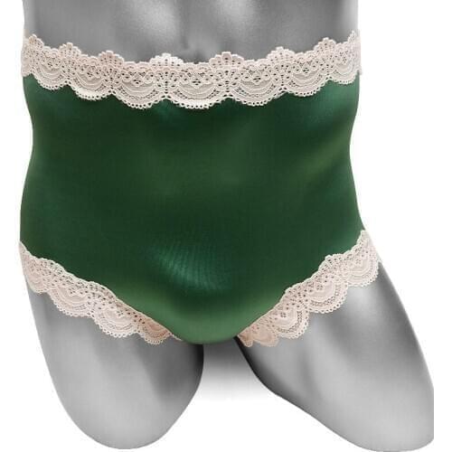 Sissy Lace Shiny Panties FOR Mens Sexy Briefs Underwear Sex Lingerie Knickers Softy Breathable Fashion Lingerie Erotic Male