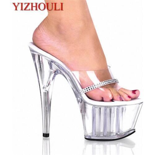 Performance shoes/wedding party shoes shoes 5 cm over 15 cm crystal high-heeled shoes/sandals