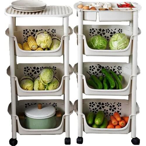 Kitchen Carts Multi-layer Kitchen Trolley Cart Rolling Cart Fruit Vegetable Storage Shelf Rack Cart Workshop Trolley With Wheels