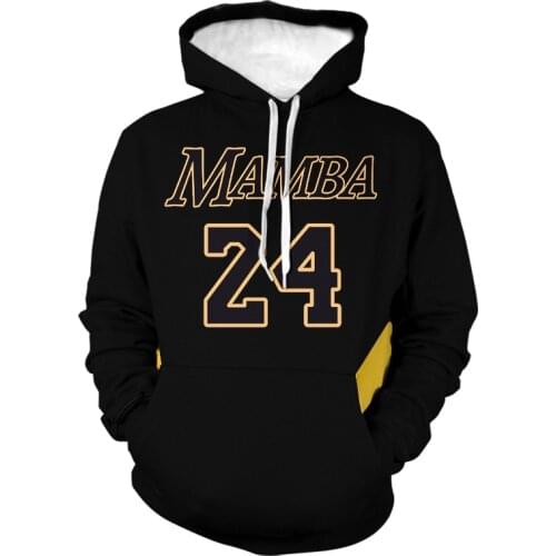 Mens and womens new No. 24 basketball star hoodie comfortable sweatshirt 3D printing streetwear pullover high quality jacket