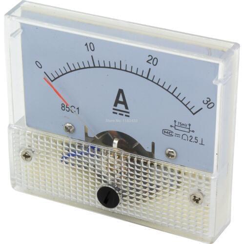 85C1-A DC pointer ammeter current meter 15A 20A 30A 50A 75A 100A 150A 200A 300A need shunt 85C1 analog AMP meter 64*56 mm size