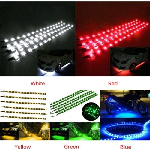 6PCS Waterproof DC 12V Motor LED Strip SMD Underbody Decorative strip Light For Car Motorcycle Beautiful Decorative Soft Lights