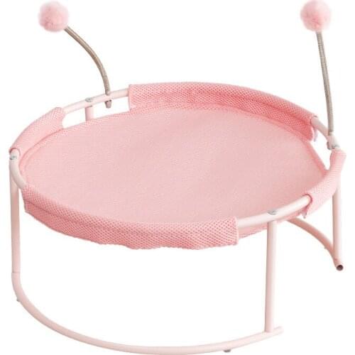 Breathable ice silk kennel four seasonsuniversal cat kennel removable and washableround kennelcat hammock iron frame camping bed