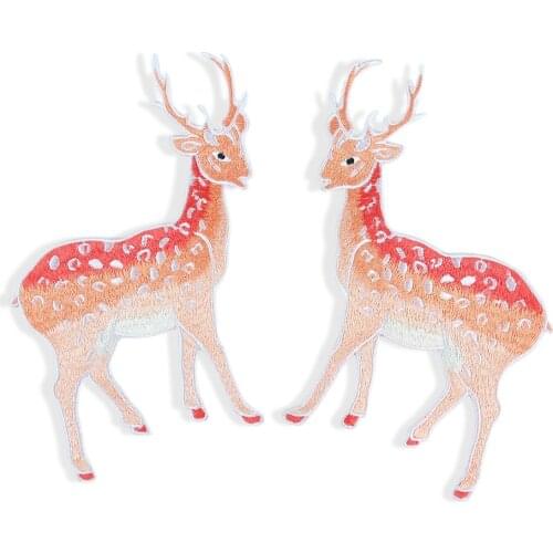 1PC 12.5*16.5cm Sika Deer Padded Appliques For Childrens Crafts Backpack Accessories Diy Baby Clothes Ornament Decoration