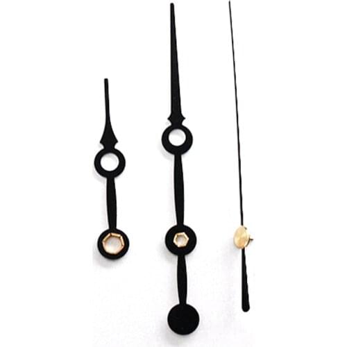 100sets Rhythm Shaft Black short Hands 1# DIY Clock Hands Quartz Clock Accessory Metal Aluminum High quality Clock kits