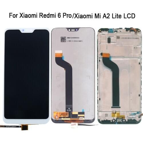 100% Tested For Xiaomi Redmi 6 Pro LCD Mi A2 Lite LCD Display and Touch Screen With Frame 5.84" Repair For Xiaomi Redmi 6 Pro