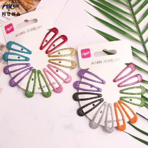 12 PCS New Metal Baking Varnish Cute Baby BB Clips Girls Hairpins Hair Clips Kids Headwear Children Accessories