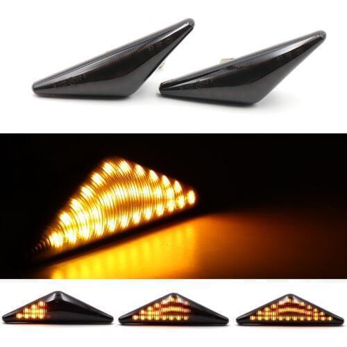 2Pcs Smoke Dynamic Flowing LED Side Marker Signal Light Sequential Blinker Lamp For Ford Mondeo 2000-2006 Focus MK1