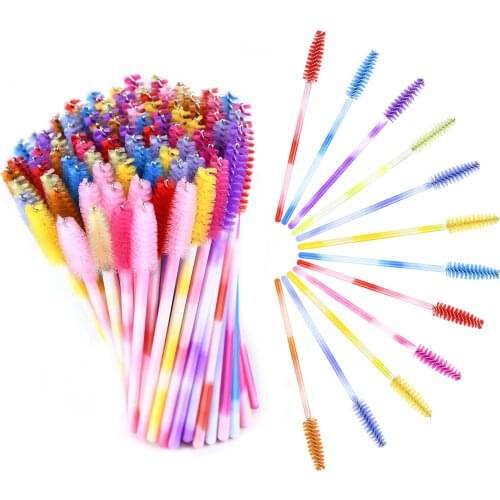 200 pieces of multi-color disposable mascara brush makeup brush stick applicator for eyelash extension makeup burr set (10 color