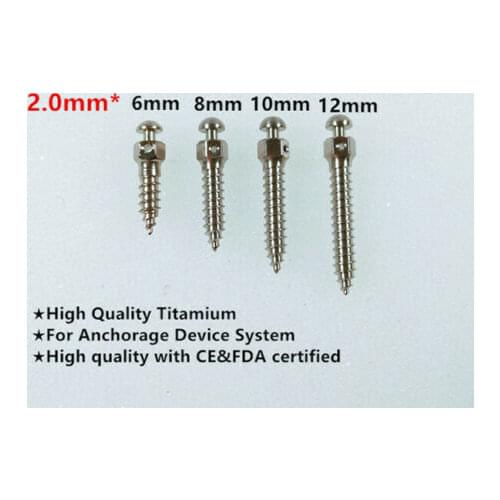 40Pcs Dental Ortho Implant Mini Screw Self-Drilling φ2.0mm*6mm/8mm/10mm/12mm Screwdriver