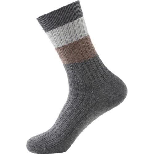 5 Pair/lot Men Business Combed cotton Striped socks breathable socks Casual Solid Fashion Socks