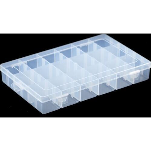 WLYeeS larger Rectangle Adjustable 16 Grid Plastic Empty Jewelry Bead storage Box Earring Case Container Display DIY accessories