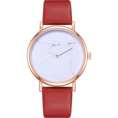 New Fashion Marbled Dial Watches Women Exquisite Leather Belt Girl Bracelet watches Ladies Quartz Dress Watches reloj Clock 45
