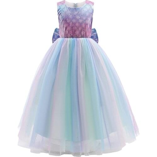 Childrens Day 2021 Summer New Cosplay Sleeveless Bowknot Puffy skirt Dresses Kids Long Dress For Girls Banquet Princess Dresses