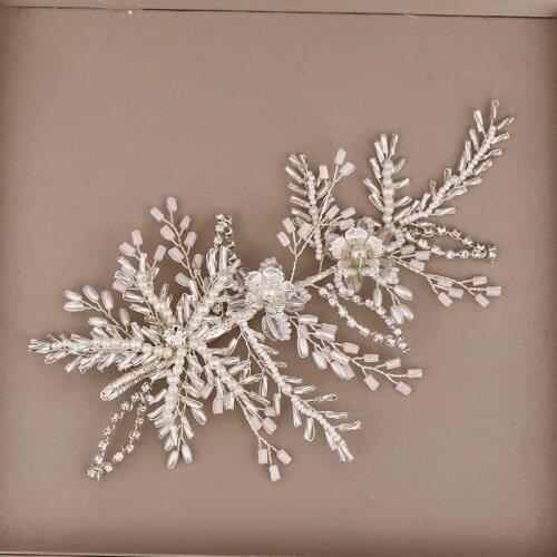 DIY HAIR ACCESSORIES Flower Hairband New European and American Popular Crystal Hairband Hand-woven Leaf Headdress Bridal Jewelry