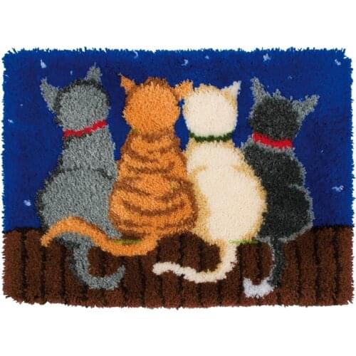 Home Decor Cross-stitch carpet diy embroidery Cartoon Cat Latch hook rug kits Carpet embroidery sets embroidery stitch thread