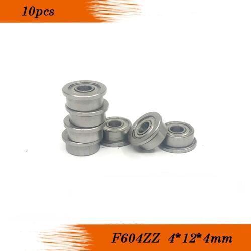 F604ZZ ABEC-1 (10PCS) 4x12x4MM Flanged Ball Bearings