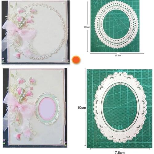 Craft Metal Cutting Dies Cut Mold Lace Oval Circle Frame Decoration Scrapbook Paper Craft Knife Mould Blade Punch Stencils dies
