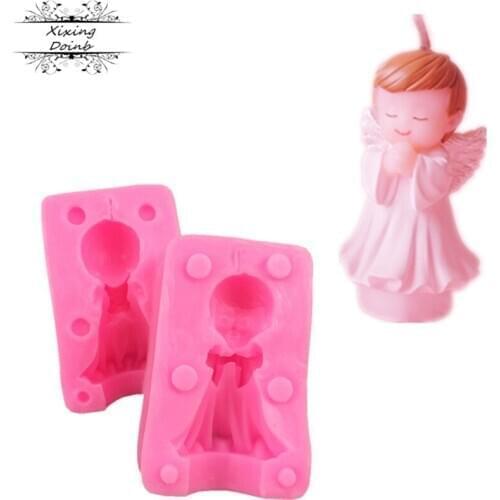 PRAYING ANGEL little boy mold cake silicone mold clay craft mold Candy Chocolate Mold baking decoration mold candle tool