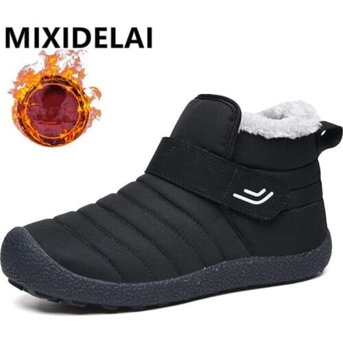 Men Boots Lightweight Winter Shoes Warm Plush Men Snow Boots Non-slip Winter Cotton Shoes Unisex Ankle Winter Boots Size 35-46